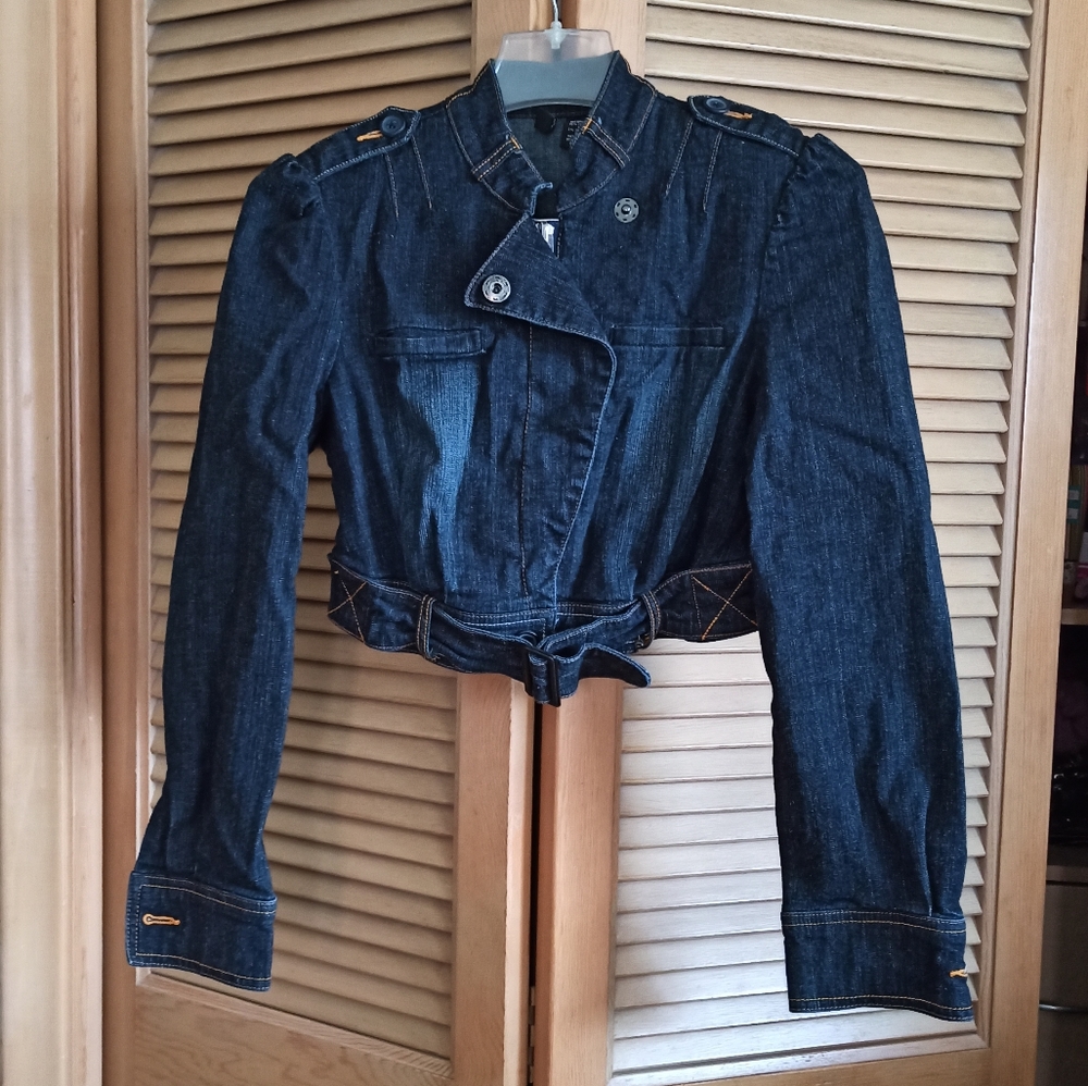 Mixit Petite Crop Jean Jacket - Size Medium